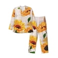 thumbnail image 1 of Sikiie Sunflower 5 Mens Pajama Set, Soft Warm Long Sleeve Sleepwear, Cozy Button-Down Pjs for Men-Large, 1 of 7