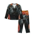 thumbnail image 1 of Sikiie Sunflower Black Dog Women's Long-Sleeve Shirt and Full-Length Bottom Pajama Set (s-xxl)-X-Large, 1 of 7