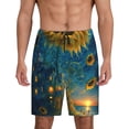 thumbnail image 1 of Sikiie Sunflower Castle Starry Sky Mens Pajama Shorts, Lightweight Lounge Pant with Pockets Soft Sleep Pj Shorts for MenXX-Large, 1 of 6