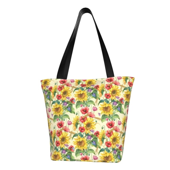 Sikiie Sunflower Cornflower Poppy Shoulder Bag Casual Hobo Crossbody Tote Bag for Women and Men Large Purse Messenger Bag Travel Work