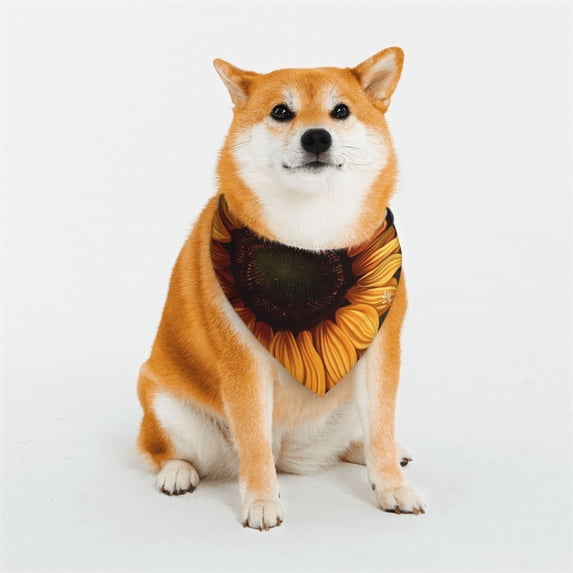 Sikiie Sunflower Floral Butterfly Dog Bandanas-Dog Scarf Bib Kerchief Breed for Dogs and Small for Pets Gift-Medium