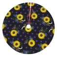 thumbnail image 1 of Sikiie Sunflowers 30-48 inches {designName} Print Christmas Tree Skirt Snowman Xmas Tree Skirt with Edge Christmas Decorations for Holiday Party36", 1 of 7