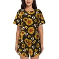 thumbnail image 1 of Sikiie Sunflowers And Bww Womens Pajama Sets Short Sleeve Top With Pants Sleepwear 2 Piece Lounge Set4X-Large, 1 of 6