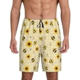 thumbnail image 1 of Sikiie Sunflowers Bee Mens Pajama Shorts, Lightweight Lounge Pant with Pockets Soft Sleep Pj Shorts for Men3X-Large, 1 of 6