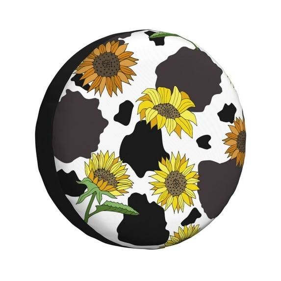 Sikiie Sunflowers Country PVC Leather Spare Tire Wheel Cover Spare Tire Cover, for Car Truck SUV Camper Trailer Universal Fit(14-17in)-16 inch