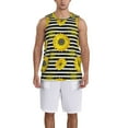 thumbnail image 1 of Sikiie Sunflowers On Black And White Stripes Basketball Jersey Reversible Men's Mesh Athletic Sports Shirts Training Practice S-4XLLarge, 1 of 6