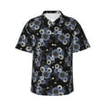 thumbnail image 1 of Sikiie Sunflowers Print Men's Hawaiian Shirt, Summer Beach Button Pocket Short Sleeve T-Shirt,X-Large, 1 of 7