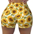 thumbnail image 1 of Sikiie Sunflowers Print Workout Shorts Women Scrunch Butt Gym Shorts Seamless High Waist Tummy Control Yoga Biker Athletic Shorts, 1 of 5