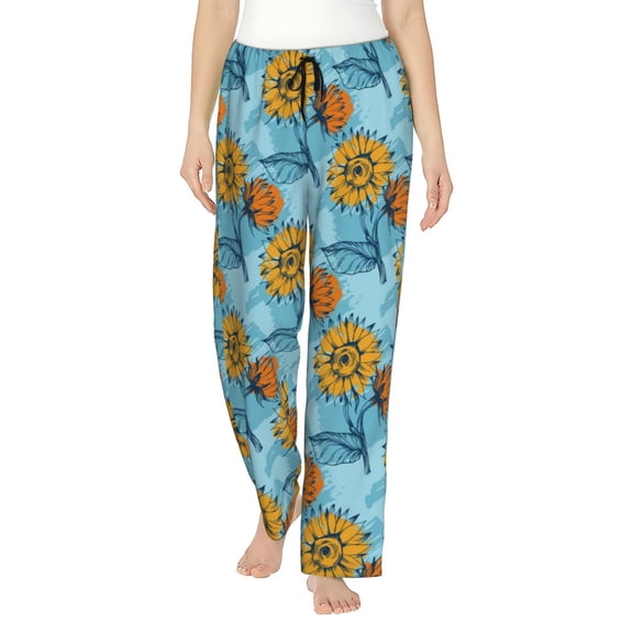 Sikiie Sunflowers Women’s Ultra-Soft Comfy Lounge Pants Sleepwear Comfy Lounge Pants Drawstring Sleep Bottoms with PocketsMedium