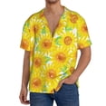 thumbnail image 1 of Sikiie Sunflowers2 Men's Wrinkle Free Untucked Cuban Shirt Business Casual Button Down Shirts Short Sleeve ShirtMedium, 1 of 5