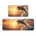 thumbnail image 1 of Sikiie Sunset Dancing Dolphin A Kitchen Mat 2 PCS Cushioned Kitchen Rug, Waterproof Non-Slip Kitchen Mats for Kitchen, Floor Home, Sink, Laundry, 1 of 6