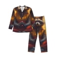 thumbnail image 1 of Sikiie Sunset Flower Meditating Raccoon Mens Pajama Set, Soft Warm Long Sleeve Sleepwear, Cozy Button-Down Pjs for Men-XX-Large, 1 of 7
