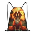 thumbnail image 1 of Sikiie Sunset Meditating Dog Drawstring Backpack Drawstring Bags, Draw String Back Bag for Sports, Gym, Travel, Swimming, Beach-Medium, 1 of 6