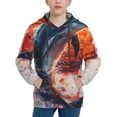thumbnail image 1 of Sikiie Sunset Ocean Watercolor Dolphin Youth Hoodie Sweatshirt Pullover Hooded Classic Casual Essentials Hoodiefor Boys Girls Kids -X-Large, 1 of 6