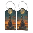 thumbnail image 1 of Sikiie Sunset Prairie Meditating Horse Luggage Tag for Suitcase Leather Baggage Tag with Stainless Steel Loop Privacy Cover for Women Men Girls-2 PCS, 1 of 5