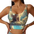 thumbnail image 1 of Sikiie Sunshine Cloud Cute Cat Print Strappy Sports Bra for Women Padded Push Up Sports Bra Athletic Running Sports Bra Workout Bra Yoga Bra, 1 of 5