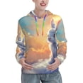 thumbnail image 1 of Sikiie Sunshine Colorful Cloud Rabbit Women's Casual Hoodies Long Sleeve Lightweight Pullover Tops Loose Sweatshirt-Small, 1 of 7
