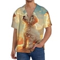 thumbnail image 1 of Sikiie Sunshine Golden Cloud Dog Men's Wrinkle Free Untucked Cuban Shirt Business Casual Button Down Shirts Short Sleeve ShirtX-Large, 1 of 5