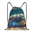 thumbnail image 1 of Sikiie Sunshine Underwater Sand Turtle Drawstring Backpack Drawstring Bags, Draw String Back Bag for Sports, Gym, Travel, Swimming, Beach-Medium, 1 of 6