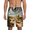 thumbnail image 1 of Sikiie Surreal Desert Eye Landscape Mens Pajama Shorts, Lounge Pant, Men's shorts，Sleep Pj Shorts for Men-Small, 1 of 6