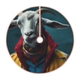 thumbnail image 1 of Sikiie Surrealist Goat Nativity Christmas Tree Skirt, Jesus Christian Winter Holiday Tree Mat Decoration(30-48IN), 1 of 6