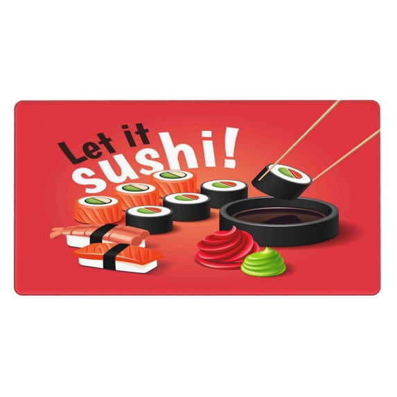 Sikiie Sushi Mouse Pad, 16x29.5 Mousepad Desk Mat in Anti-Slip Rubber Mousepads Mat for Game Office Laptop Computer