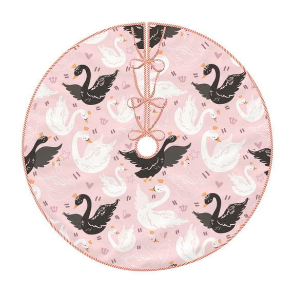 Sikiie Swan And Flowers2 Christmas Tree Skirt, Christmas Tree Decorations, Christmas Decor, Tree Mat Decoration(30-48IN)-36"