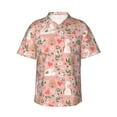 thumbnail image 1 of Sikiie Swan And Flowers3 Print Men's Hawaiian Shirt, Summer Beach Button Pocket Short Sleeve T-Shirt,Medium, 1 of 7