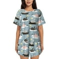 thumbnail image 1 of Sikiie Swan Princess On Lake Womens Pajama Sets Short Sleeve Top With Pants Sleepwear 2 Piece Lounge SetMedium, 1 of 6