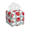 thumbnail image 1 of Sikiie Sweet Red Fruit Leather Tissue Box Cover Square, tissue box holder - 5.2”x5.2”x5.2”, 1 of 7