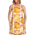 thumbnail image 1 of Sikiie Tasty Toasts Print Women's Sleeveless Dress with Pockets Round Neck Sundress, Suitable for Daily, Office, Vacation Summer Wear, 1 of 7