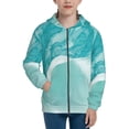 thumbnail image 1 of Sikiie Teal Turquoise 1 Zip Up Hoodie Teenage, hoodies for Teenage, Zipper Sweatshirt Jacket for Daily, Traveling-Medium, 1 of 6