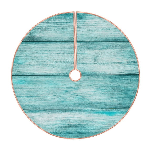 Sikiie Teal Turquoise Wood Christmas Tree Skirt, Christmas Tree Decorations, Christmas Decor, Tree Mat Decoration(30-48IN)-30"
