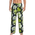thumbnail image 1 of Sikiie Teal floral elegance Pajama Pants Men, PJ Bottoms, Sleep & Lounge Pants-Medium, 1 of 6