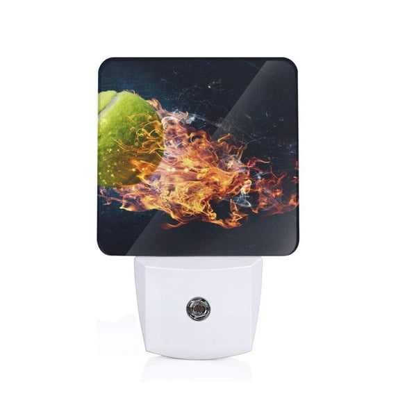Sikiie Tennis Ball In Fire1 Led Night Light, Warm White,Cool White Lights for Bathroom,Hallway,Bedroom, Kids Room-US