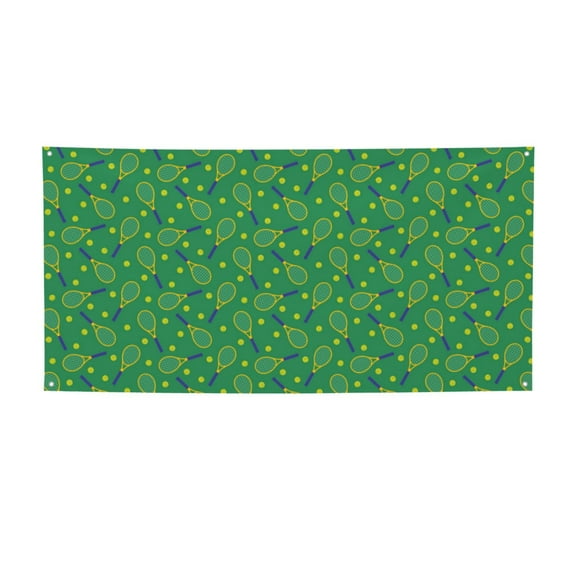 Sikiie Tennis Rockets And Balls Custom Banners and Signs Customize Outdoor, Personalized Banner with Logo Text for Party Birthday, Customized Banner Decoration-Small