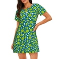thumbnail image 1 of Sikiie Tennis and golf balls Print Women's Short-sleeved Nightdress, Round Neck Pullover Nightdress Pajamas Summer Home Wear, 1 of 6