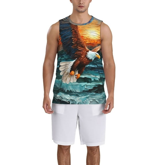 Sikiie Textured Bald Eagle Basketball Jersey Reversible Men's Mesh Athletic Sports Shirts Training Practice S-4XLLarge