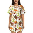 thumbnail image 1 of Sikiie Thanksgiving Turkey Womens Pajama Sets Short Sleeve Top With Pants Sleepwear 2 Piece Lounge SetX-Large, 1 of 6