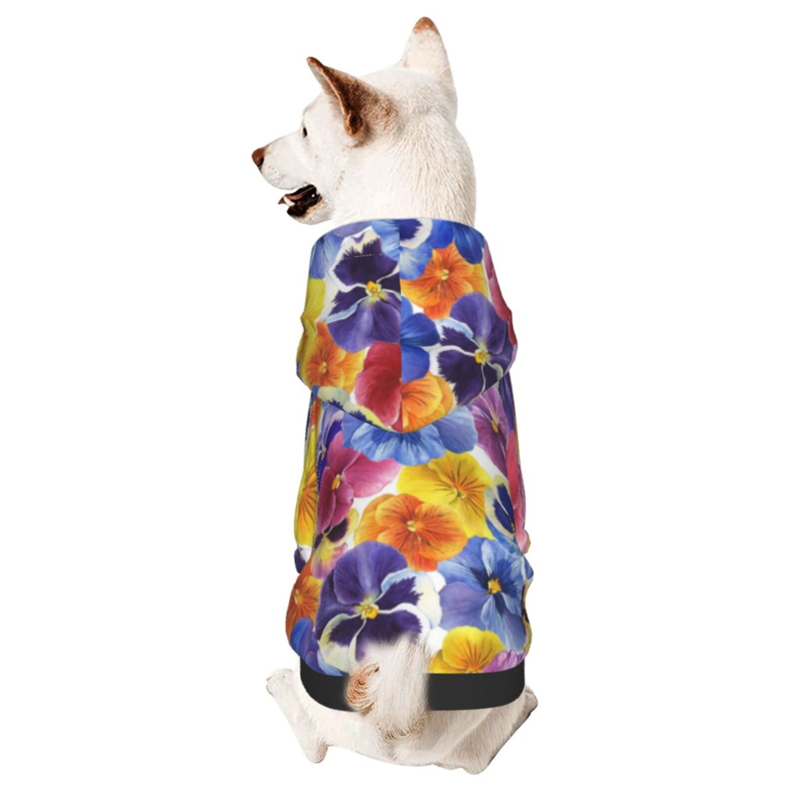 Sikiie The Garden Tricolor Pansy Flower Dog Hoodie,Dog Clothes,Dog ...