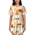 thumbnail image 1 of Sikiie Three Gnomes With Balloons Womens Pajama Sets Short Sleeve Top With Pants Sleepwear 2 Piece Lounge Set-X-Large, 1 of 6