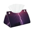 thumbnail image 1 of Sikiie Thunderstorm Violet Purple Leather Tissue Box Cover Rectangle, Long Tissue Box Cover, Tissue Box Holder, Tissue Holder for Bathroom, 1 of 7