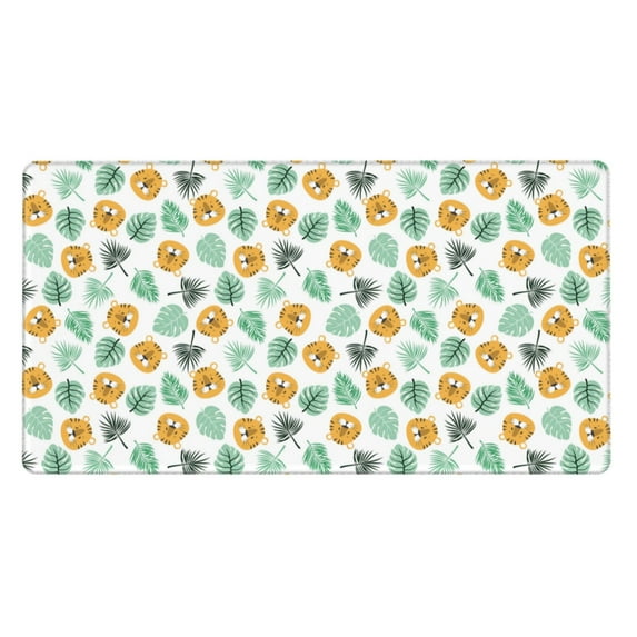 Sikiie Tiger Leaves Mouse Pad, 16x29.5 Mousepad Desk Mat in Anti-Slip Rubber Mousepads Mat for Game Office Laptop Computer