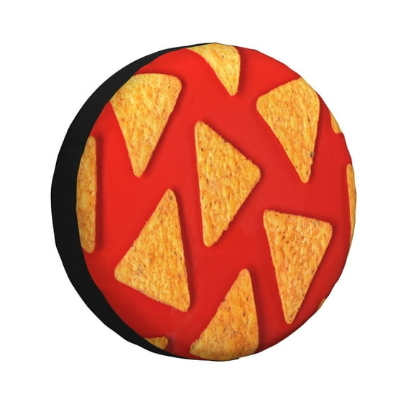 Sikiie Tortilla chips Print PVC Leather Spare Tire Wheel Cover Spare Tire Cover, for Car Truck SUV Camper Trailer Universal Fit-14 inch