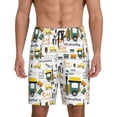 thumbnail image 1 of Sikiie Transportation Cartoon Mens Pajama Shorts, Lightweight Lounge Pant with Pockets Soft Sleep Pj Shorts for MenSmall, 1 of 6