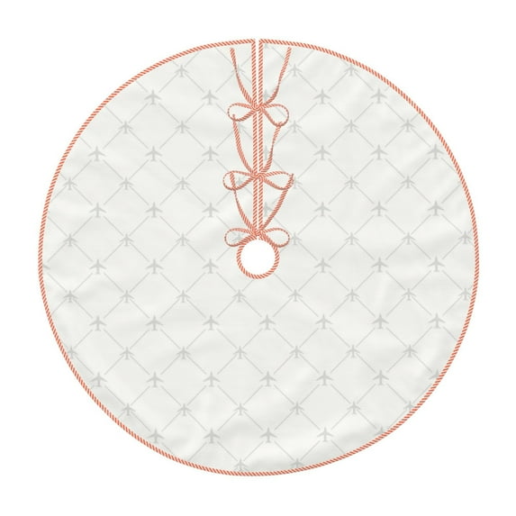 Sikiie Travel Around The World Airplane Christmas Tree Skirt, Christmas Tree Decorations, Christmas Decor, Tree Mat Decoration(30-48IN)-30"