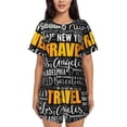 thumbnail image 1 of Sikiie Travel Womens Pajama Sets Short Sleeve Top With Pants Sleepwear 2 Piece Lounge SetMedium, 1 of 6