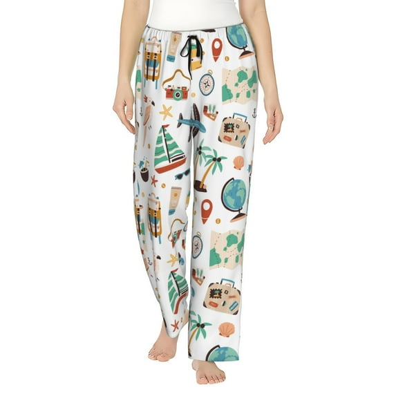 Sikiie Travel1 Women’s Ultra-Soft Comfy Lounge Pants Sleepwear Comfy Lounge Pants Drawstring Sleep Bottoms with PocketsXX-Large