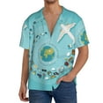 thumbnail image 1 of Sikiie Travelling on Airplane Men's Wrinkle Free Untucked Cuban Shirt Business Casual Button Down Shirts Short Sleeve ShirtXX-Large, 1 of 5