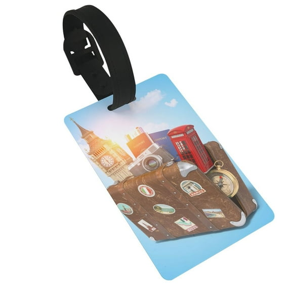 Sikiie Trip to London Luggage Tags Privacy Cover ID Label Suitcase Tags Identifiers For School Bags,Suitcases